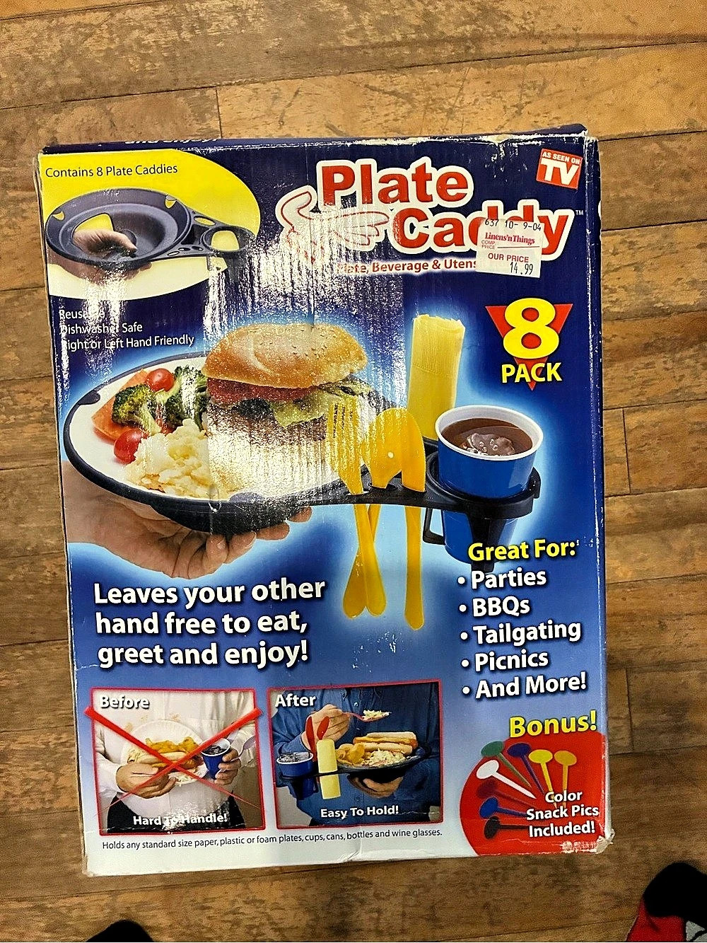As Seen on TV Plate Caddy 8-Pack Blue & Yellow NWT